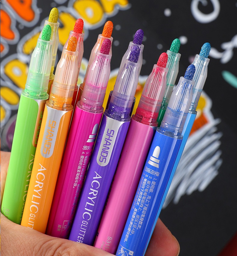 Shands Acrylic Neon Paint Marker pens,set of 12 colors, S31512