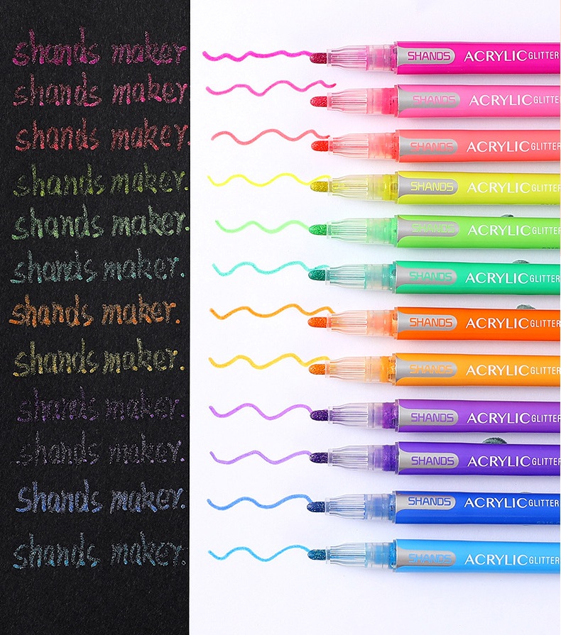 Shands Acrylic Neon Paint Marker pens,set of 12 colors, S31512